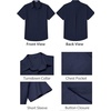 image:imageCOOFANDY Mens Button Down Short Sleeve Shirt Casual Cotton Summer Beach Wedding Linen Shirts with PocketNavy Blue