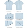 image:imageCOOFANDY Mens Button Down Short Sleeve Shirt Casual Cotton Summer Beach Wedding Linen Shirts with PocketPale Blue