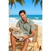 image:imageCOOFANDY Mens Button Down Short Sleeve Shirt Lightweight Casual Summer Beach Shirts with PocketArmy Green