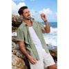 image:imageCOOFANDY Mens Button Down Short Sleeve Shirt Lightweight Casual Summer Beach Shirts with PocketArmy Green