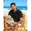 image:imageCOOFANDY Mens Button Down Short Sleeve Shirt Lightweight Casual Summer Beach Shirts with PocketBlack
