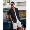 image:imageCOOFANDY Mens Button Down Short Sleeve Shirt Lightweight Casual Summer Beach Shirts with PocketBlack