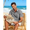 image:imageCOOFANDY Mens Button Down Short Sleeve Shirt Lightweight Casual Summer Beach Shirts with PocketDark Grey