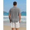 image:imageCOOFANDY Mens Button Down Short Sleeve Shirt Lightweight Casual Summer Beach Shirts with PocketDark Grey
