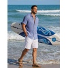 image:imageCOOFANDY Mens Button Down Short Sleeve Shirt Lightweight Casual Summer Beach Shirts with PocketDeep Blue