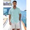 image:imageCOOFANDY Mens Button Down Short Sleeve Shirt Lightweight Casual Summer Beach Shirts with PocketIce Green