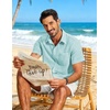 image:imageCOOFANDY Mens Button Down Short Sleeve Shirt Lightweight Casual Summer Beach Shirts with PocketIce Green