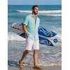 image:imageCOOFANDY Mens Button Down Short Sleeve Shirt Lightweight Casual Summer Beach Shirts with PocketIce Green