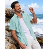 image:imageCOOFANDY Mens Button Down Short Sleeve Shirt Lightweight Casual Summer Beach Shirts with PocketIce Green