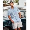 image:imageCOOFANDY Mens Button Down Short Sleeve Shirt Lightweight Casual Summer Beach Shirts with PocketIndigo Blue