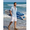 image:imageCOOFANDY Mens Button Down Short Sleeve Shirt Lightweight Casual Summer Beach Shirts with PocketIndigo Blue