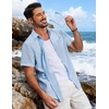image:imageCOOFANDY Mens Button Down Short Sleeve Shirt Lightweight Casual Summer Beach Shirts with PocketIndigo Blue
