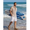image:imageCOOFANDY Mens Button Down Short Sleeve Shirt Lightweight Casual Summer Beach Shirts with PocketLight Brown