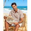 image:imageCOOFANDY Mens Button Down Short Sleeve Shirt Lightweight Casual Summer Beach Shirts with PocketLight Brown
