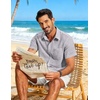 image:imageCOOFANDY Mens Button Down Short Sleeve Shirt Lightweight Casual Summer Beach Shirts with PocketLight Gray