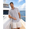 image:imageCOOFANDY Mens Button Down Short Sleeve Shirt Lightweight Casual Summer Beach Shirts with PocketLight Gray
