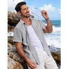 image:imageCOOFANDY Mens Button Down Short Sleeve Shirt Lightweight Casual Summer Beach Shirts with PocketLight Gray