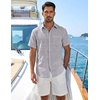 image:imageCOOFANDY Mens Button Down Short Sleeve Shirt Lightweight Casual Summer Beach Shirts with PocketLight Gray