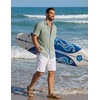 image:imageCOOFANDY Mens Button Down Short Sleeve Shirt Lightweight Casual Summer Beach Shirts with PocketLight Green