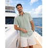 image:imageCOOFANDY Mens Button Down Short Sleeve Shirt Lightweight Casual Summer Beach Shirts with PocketLight Green
