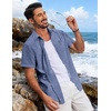 image:imageCOOFANDY Mens Button Down Short Sleeve Shirt Lightweight Casual Summer Beach Shirts with PocketNavy
