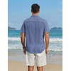 image:imageCOOFANDY Mens Button Down Short Sleeve Shirt Lightweight Casual Summer Beach Shirts with PocketNavy