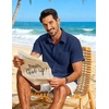 image:imageCOOFANDY Mens Button Down Short Sleeve Shirt Lightweight Casual Summer Beach Shirts with PocketNavy Blue