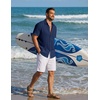 image:imageCOOFANDY Mens Button Down Short Sleeve Shirt Lightweight Casual Summer Beach Shirts with PocketNavy Blue