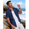 image:imageCOOFANDY Mens Button Down Short Sleeve Shirt Lightweight Casual Summer Beach Shirts with PocketNavy Blue