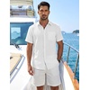 image:imageCOOFANDY Mens Button Down Short Sleeve Shirt Lightweight Casual Summer Beach Shirts with PocketWhite