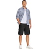 image:imageCOOFANDY Mens Cargo Shorts Casual Cotton Drawstring Short Elastic Waist Work Shorts with Multi PocketsBlack