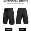 image:imageCOOFANDY Mens Cargo Shorts Casual Cotton Drawstring Short Elastic Waist Work Shorts with Multi PocketsBlack