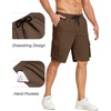 image:imageCOOFANDY Mens Cargo Shorts Casual Cotton Drawstring Short Elastic Waist Work Shorts with Multi PocketsBrown