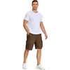 image:imageCOOFANDY Mens Cargo Shorts Casual Cotton Drawstring Short Elastic Waist Work Shorts with Multi PocketsBrown