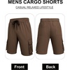 image:imageCOOFANDY Mens Cargo Shorts Casual Cotton Drawstring Short Elastic Waist Work Shorts with Multi PocketsBrown