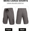 image:imageCOOFANDY Mens Cargo Shorts Casual Cotton Drawstring Short Elastic Waist Work Shorts with Multi PocketsDark Grey