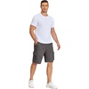 image:imageCOOFANDY Mens Cargo Shorts Casual Cotton Drawstring Short Elastic Waist Work Shorts with Multi PocketsDark Grey
