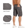 image:imageCOOFANDY Mens Cargo Shorts Casual Cotton Drawstring Short Elastic Waist Work Shorts with Multi PocketsDark Grey
