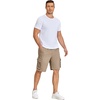image:imageCOOFANDY Mens Cargo Shorts Casual Cotton Drawstring Short Elastic Waist Work Shorts with Multi PocketsKhaki