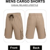 image:imageCOOFANDY Mens Cargo Shorts Casual Cotton Drawstring Short Elastic Waist Work Shorts with Multi PocketsKhaki
