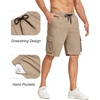 image:imageCOOFANDY Mens Cargo Shorts Casual Cotton Drawstring Short Elastic Waist Work Shorts with Multi PocketsKhaki