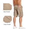 image:imageCOOFANDY Mens Cargo Shorts Casual Cotton Drawstring Short Elastic Waist Work Shorts with Multi PocketsKhaki