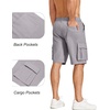 image:imageCOOFANDY Mens Cargo Shorts Casual Cotton Drawstring Short Elastic Waist Work Shorts with Multi PocketsLight Grey