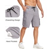 image:imageCOOFANDY Mens Cargo Shorts Casual Cotton Drawstring Short Elastic Waist Work Shorts with Multi PocketsLight Grey