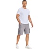 image:imageCOOFANDY Mens Cargo Shorts Casual Cotton Drawstring Short Elastic Waist Work Shorts with Multi PocketsLight Grey