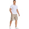 image:imageCOOFANDY Mens Cargo Shorts Casual Cotton Drawstring Short Elastic Waist Work Shorts with Multi PocketsLight Khaki
