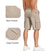 image:imageCOOFANDY Mens Cargo Shorts Casual Cotton Drawstring Short Elastic Waist Work Shorts with Multi PocketsLight Khaki