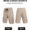 image:imageCOOFANDY Mens Cargo Shorts Casual Cotton Drawstring Short Elastic Waist Work Shorts with Multi PocketsLight Khaki