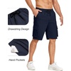 image:imageCOOFANDY Mens Cargo Shorts Casual Cotton Drawstring Short Elastic Waist Work Shorts with Multi PocketsNavy Blue