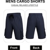 image:imageCOOFANDY Mens Cargo Shorts Casual Cotton Drawstring Short Elastic Waist Work Shorts with Multi PocketsNavy Blue